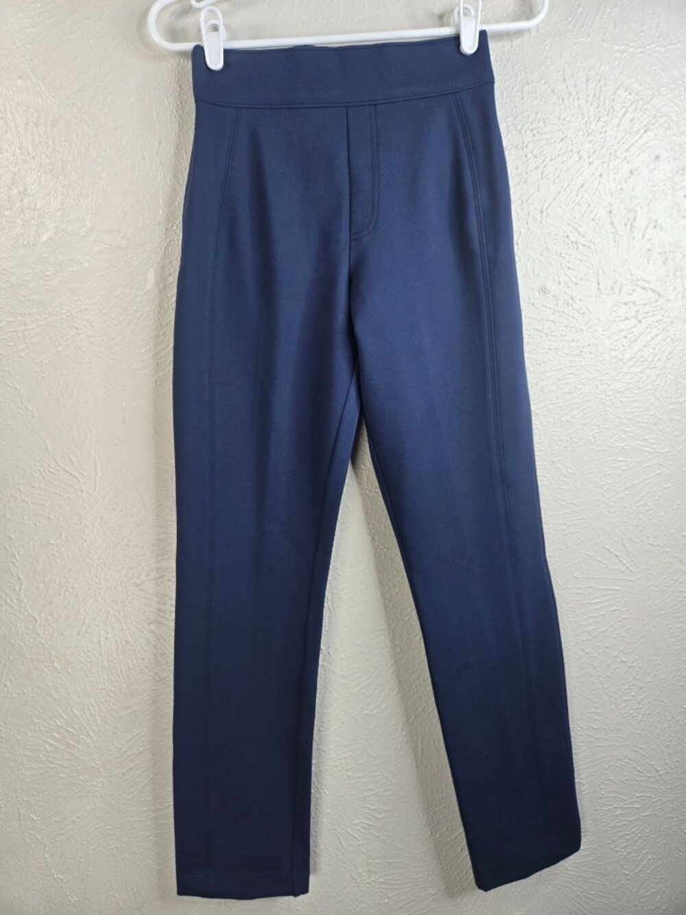 Spanx Ponte Slim Straight Pant XS Navy Blue Stretchy Slimming Pull On Wrok Dress